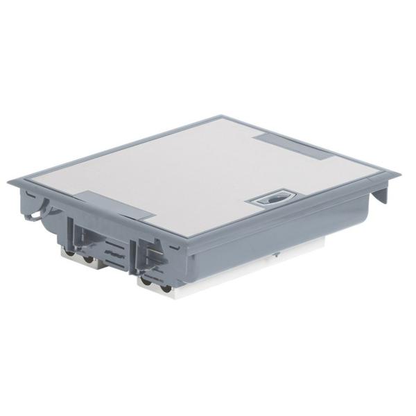 CAJA SUELO GRIS 24 MDULOS TOMA INOXIDABLE