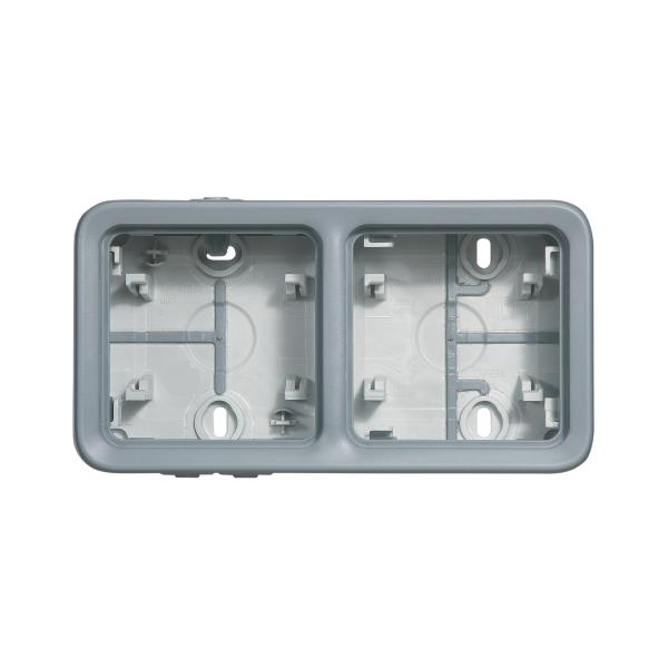 Caja con conos Plexo modular gris - 2 elementos horizontales