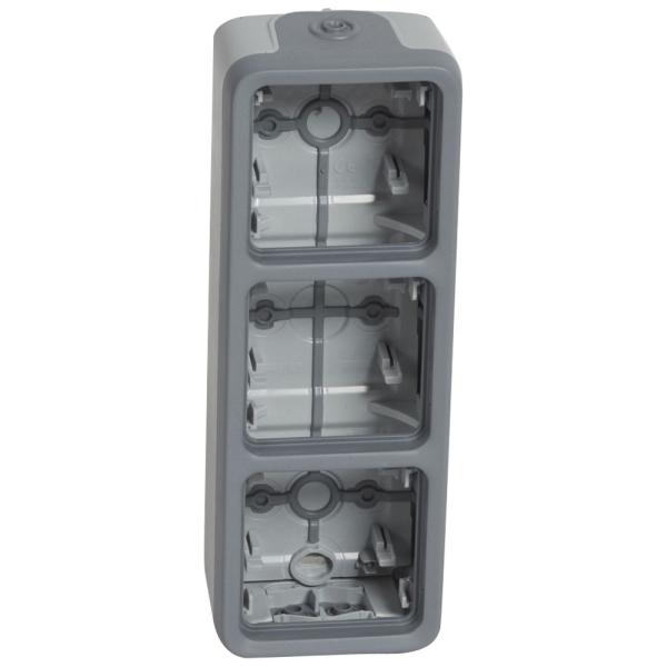 Caja con conos Plexo modular gris - 3 elementos verticales