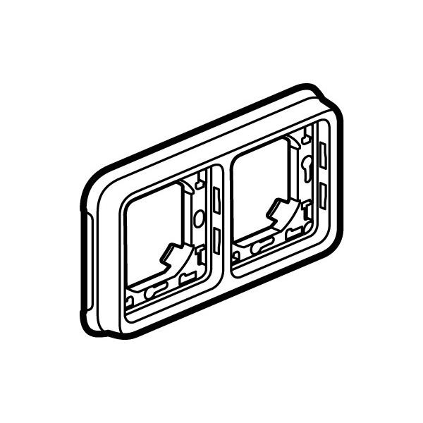Marco de empotrar Plexo modular gris - 2 elementos horizontales