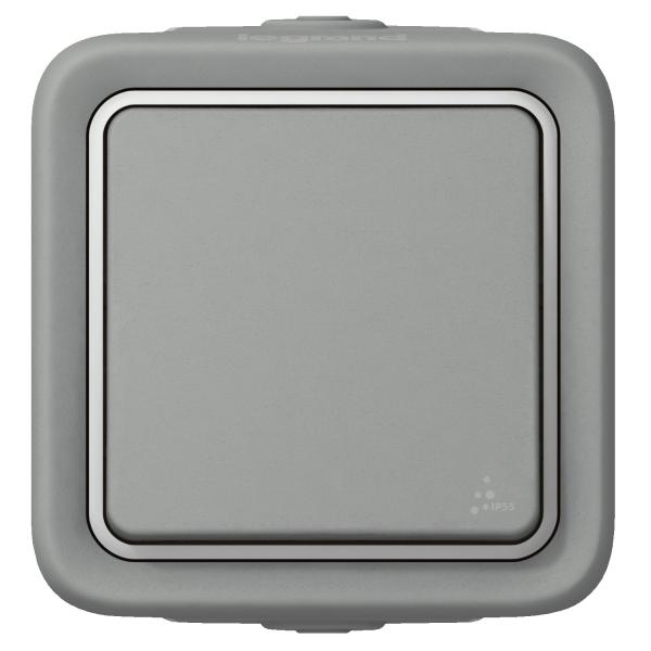 Conmutador Plexo monobloc de superficie gris - 10AX