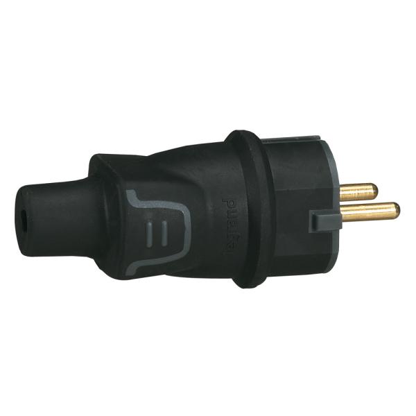 Clavija 2P+T 16A IP44 material caucho de gran resistencia