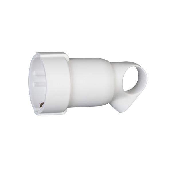 Base 2P+T 16A con anillo tirador. Blanco
