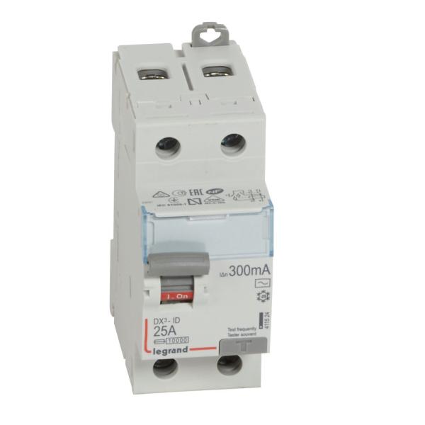 Interruptor diferencial DX³ - 2P - 230V~ - 25A - Tipo AC - 300mA - 2mod