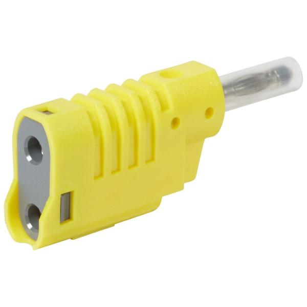 Clavija banana de seguridad Ø4mm. 16A 33 V~ - 70V. Amarillo