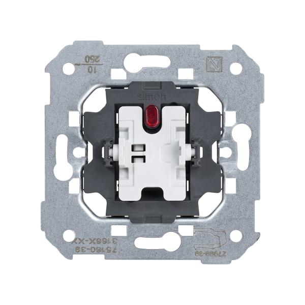 Pulsador 10 A 250V~ con luminoso incorporado y sistema de embornamiento rápido Simon 75