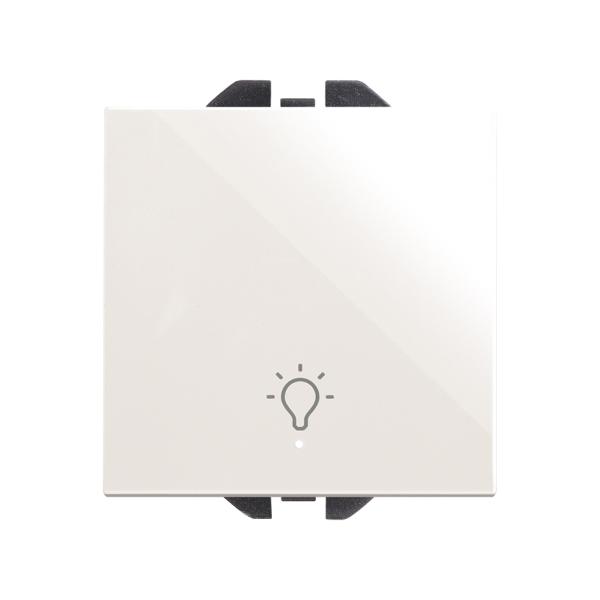 Pulsador neutro con grabado campana 10A 230V~ con luminoso incorporado y sistema de embornamiento rápido blanco Simon 270