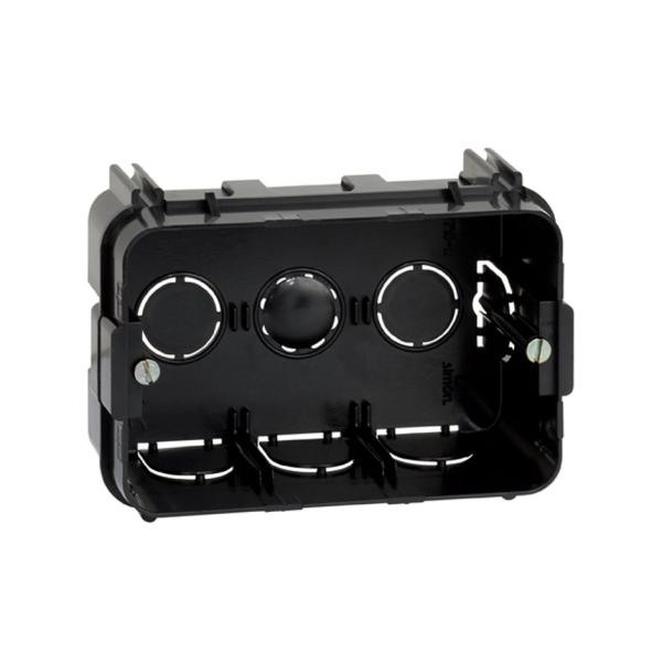 Caja de empotrar americana para 3 medios elementos enlazable para tabique de obra