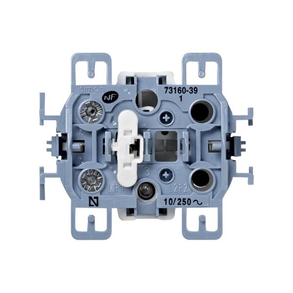 Pulsador 10 A 250V~ con luminoso incorporado y sistema de embornamiento a tornillo Simon 73