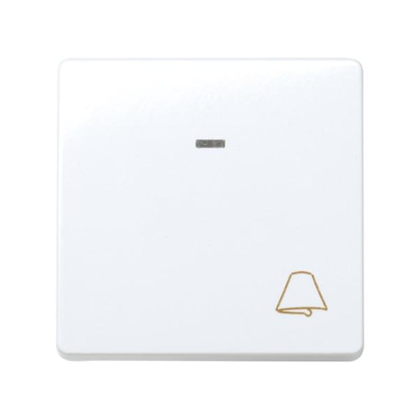 Pulsador con grabado campana 10 A 250V~, luminoso incorporado y sistema de embornamiento rápido blanco Simon 27 Play