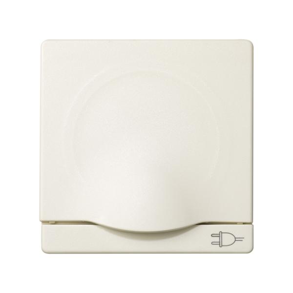 Tapa abatible con dispositivo de seguridad para la base de enchufe schuko marfil Simon 82