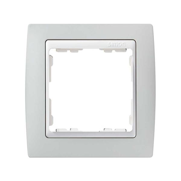 Marco para 1 elemento gris interior blanco Simon 82