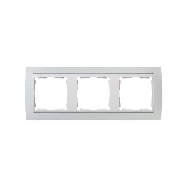 Marco para 3 elementos gris interior blanco Simon 82