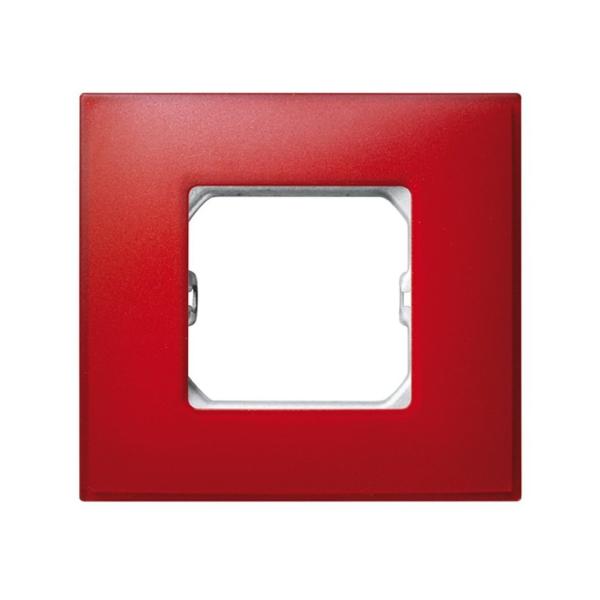 PLACA SIMON 27 NEOS CON 1 MÓDULO ANCHO O 2 ESTRECHOS ROJO MATE