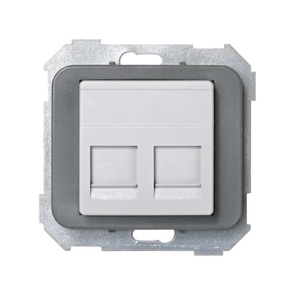 ADAPTADOR 2 CONECTORES RJ-AVAYA SIMON 75 GRIS