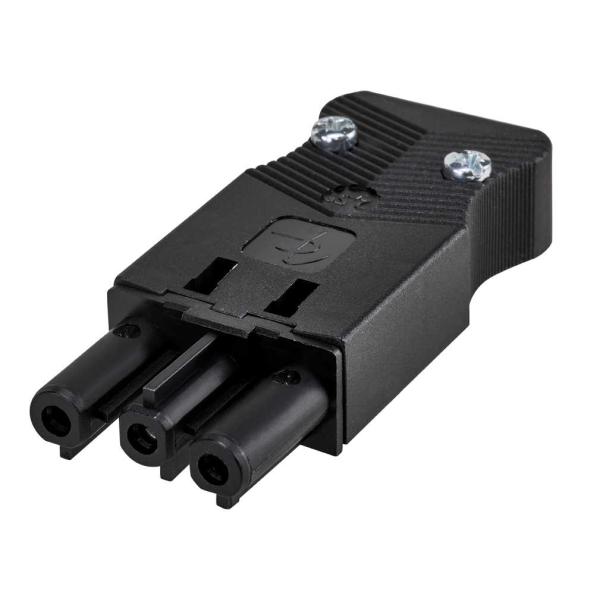 Conector rápido aéreo "Hembra" de 3 polos con alojamiento para sistema de bloqueo de latiguillo electrico grafito Simon Cableado electrico