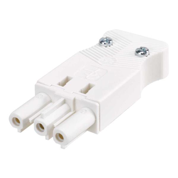 Conector rápido aéreo "Hembra" de 3 polos con alojamiento para sistema de bloqueo de latiguillo electrico blanco Simon Cableado electrico