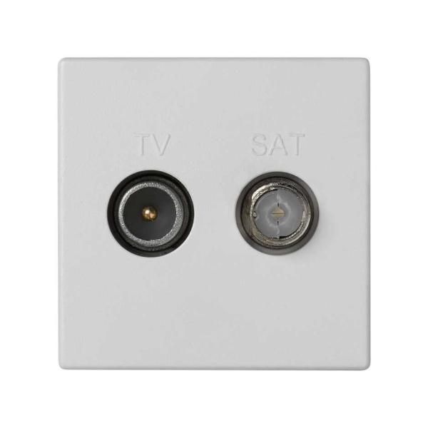 Toma TV+SAT IEC Única hembra con placa embellecedora blanco Simon K45