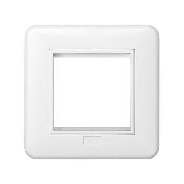 Marco y bastidor para caja de pared de superficie y empotrar para 1 elemento blanco Simon K45