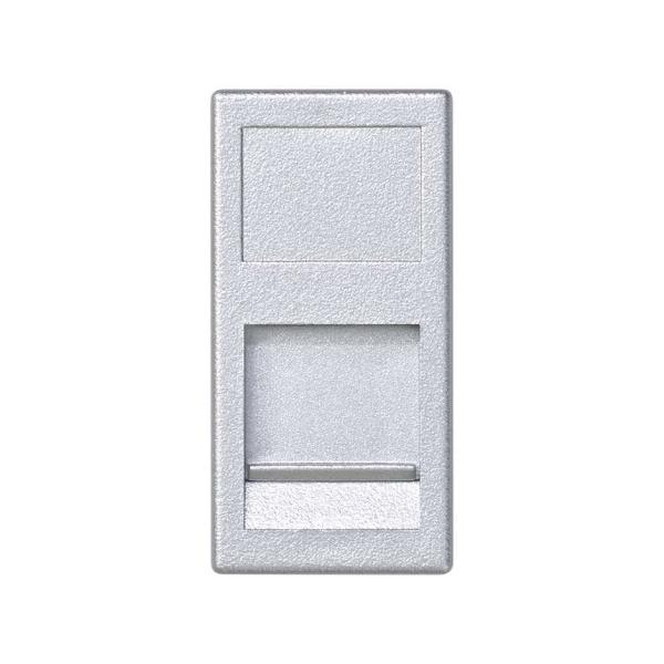 Placa de voz y datos plana con guardapolvo 1 elemento para 1 RJ45 compatibilidad otros fabricantes aluminio Simon K45
