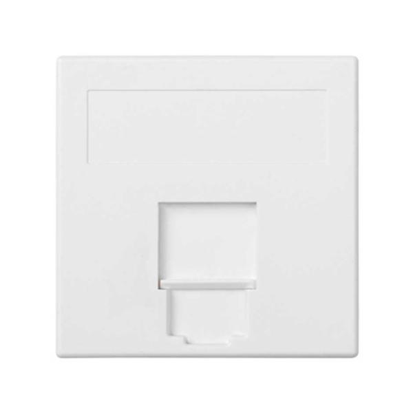 Placa de voz y datos plana con guardapolvo 1 elemento para 1 RJ45 compatibilidad otros fabricantes blanco Simon 500 Cima