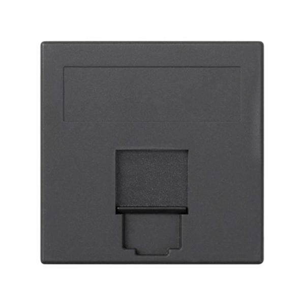 Placa de voz y datos plana con guardapolvo 1 elemento para 1 RJ45 compatibilidad otros fabricantes grafito Simon 500 Cima