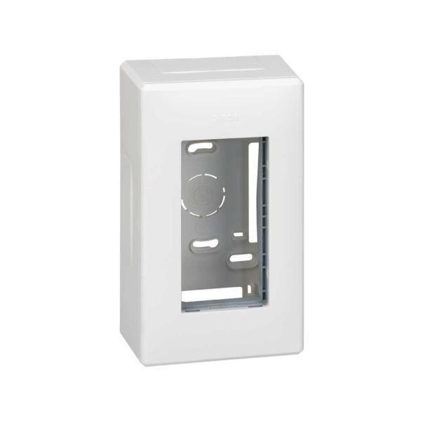 Caja de pared de superficie para 1 elemento doble blanco Simon 500 Cima