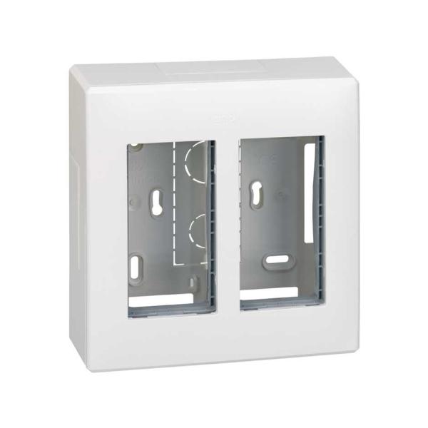 Caja de pared de superficie para 2 elementos dobles blanco Simon 500 Cima