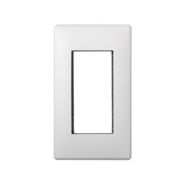 Marco para pared de empotrar y bastidor para 1 elemento doble blanco Simon 500 Cima