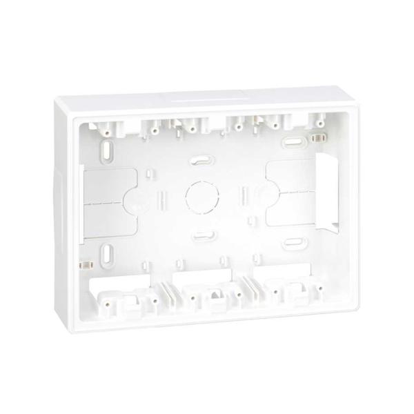 Base caja de pared de superficie para 3 elementos dobles blanco Simon 500 Cima