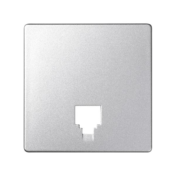 Placa para tomas telefónicas con conectores RJ11 y RJ12 aluminio frío Simon 82 Detail