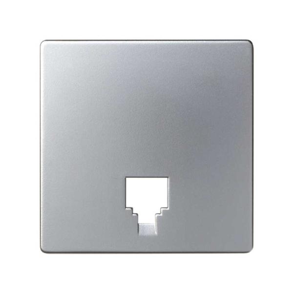 Placa para tomas telefónicas con conectores RJ11 y RJ12 aluminio Simon 82