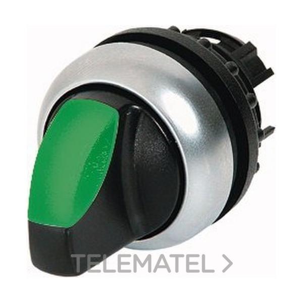 SELECTOR LUMINOSO MANETA CORTA M22-WRLK-G ENCLAVAMIENTO CON 2 POSICIONES VERDE