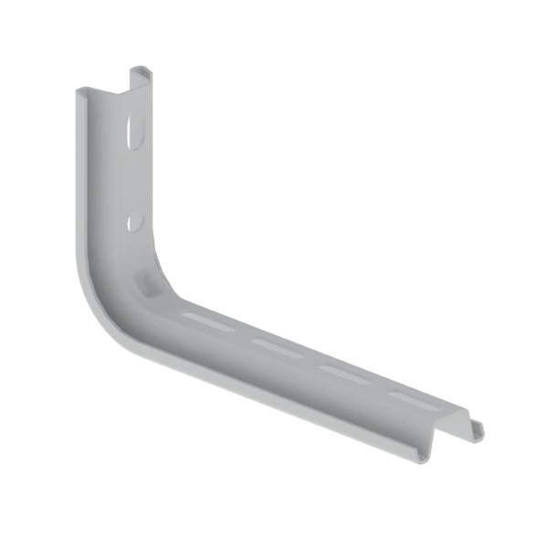 Soporte L de ancho 200 mm Unex en acero epoxi color gris
