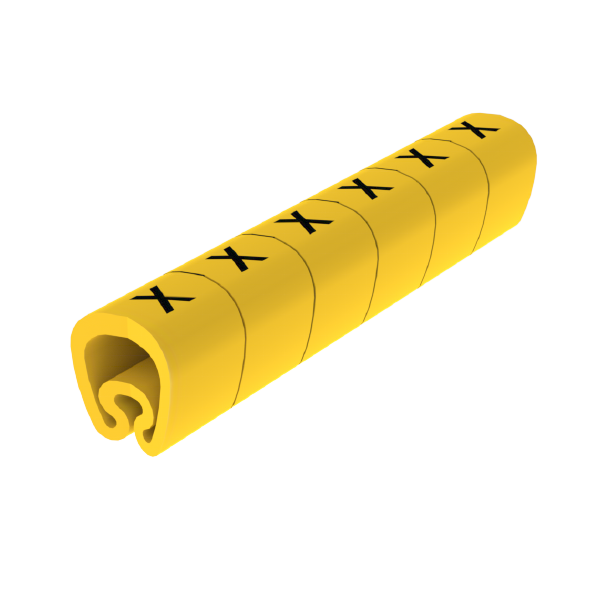 Señalizadores precortados X 4-8 mm Unex en PVC plastificado color amarillo