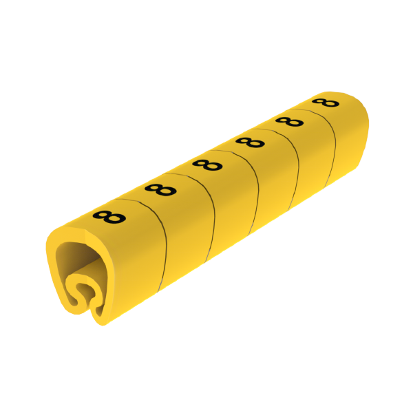 Señalizadores precortados 8 7-18 mm Unex en PVC plastificado color amarillo