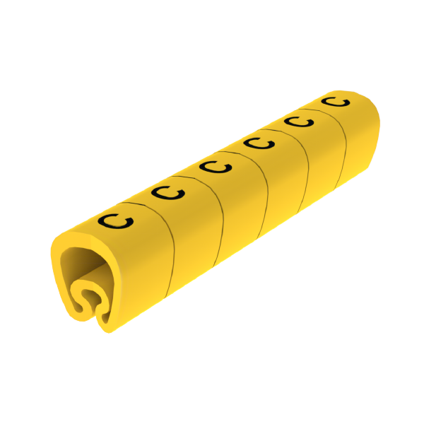 Señalizadores precortados C 7-18 mm Unex en PVC plastificado color amarillo