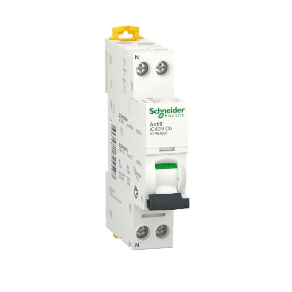 INTERRUPTOR AUTOMÁTICO EN MINIATURA ACTI 9 IC40N 1PN C 6A 6000A/10kA