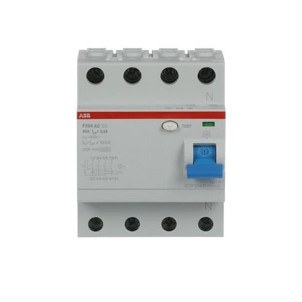 INTERRUPTOR DIFERENCIAL RESIDENCIAL/TERCIARIO F204AC-63/0,3 4P 63A TIPO AC 300mA