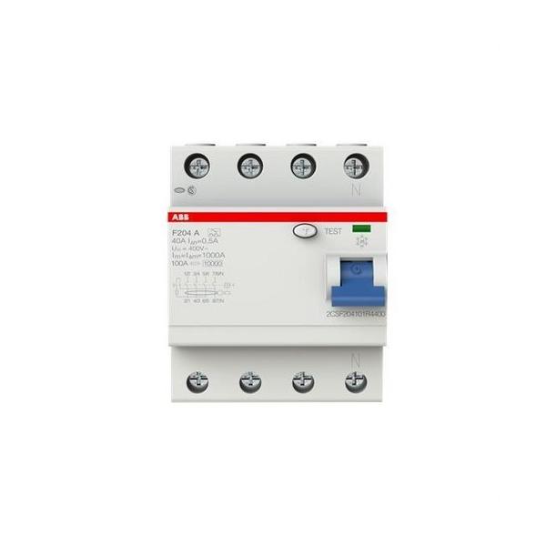 INTERRUPTOR DIFERENCIAL RESIDENCIAL/TERCIARIO F204A-40/0,5 4P 40A TIPO A 500mA