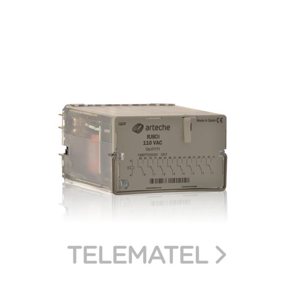 RELÉ AUXILIAR RJ-8DI 110V DC CON DIODO