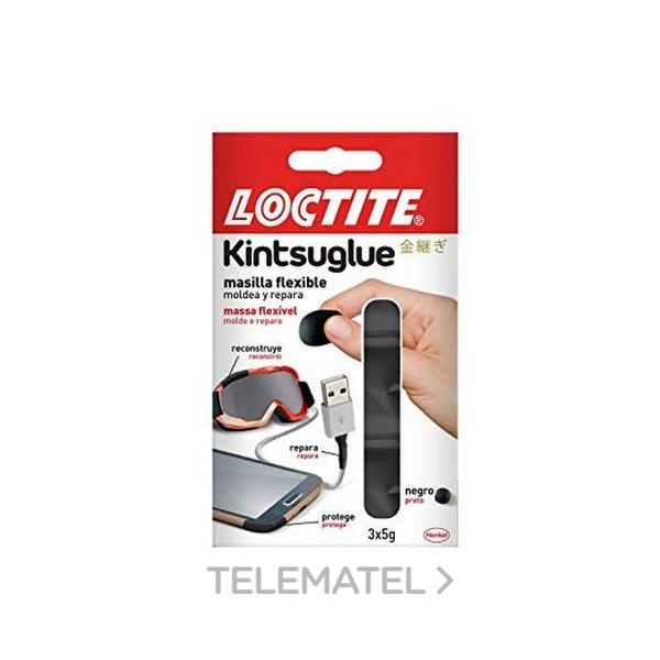 MASILLA FLEXIBLE KINTSUGLUE LOCTITE 3x5 GRAMOS NEGRO