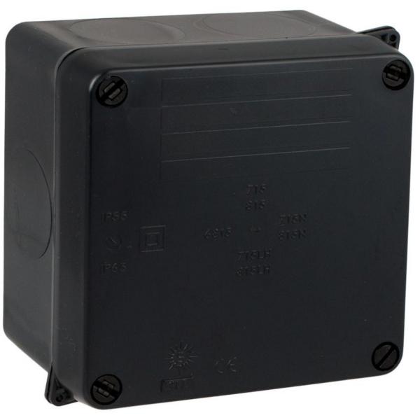 CAJA ESTANCA DE CONEXIN SIN CONOS 110x100x60mm IP65 IK08 COLOR NEGRO