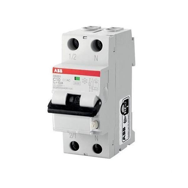 INTERRUPTOR AUTOMATICO DS200 1P+NEUTRO C10A 6KA AC30mA