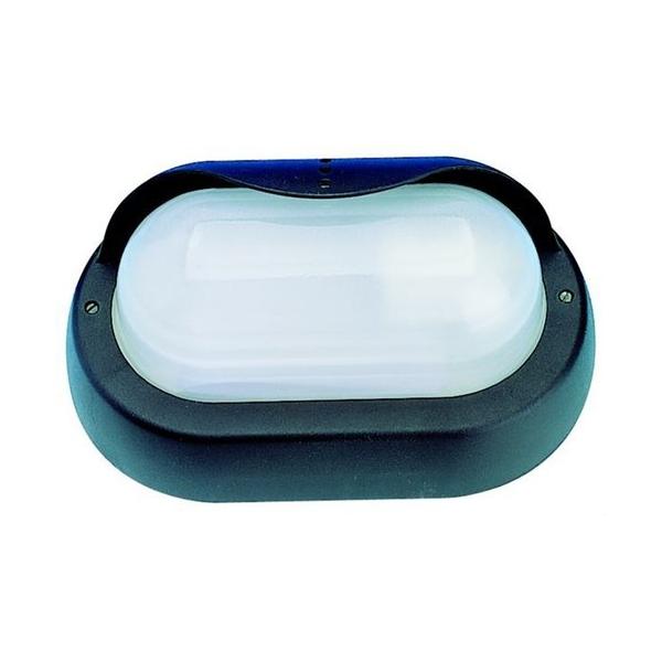 APLIQUE ESTANCO OVAL HORIZONTAL 60W NEGRO