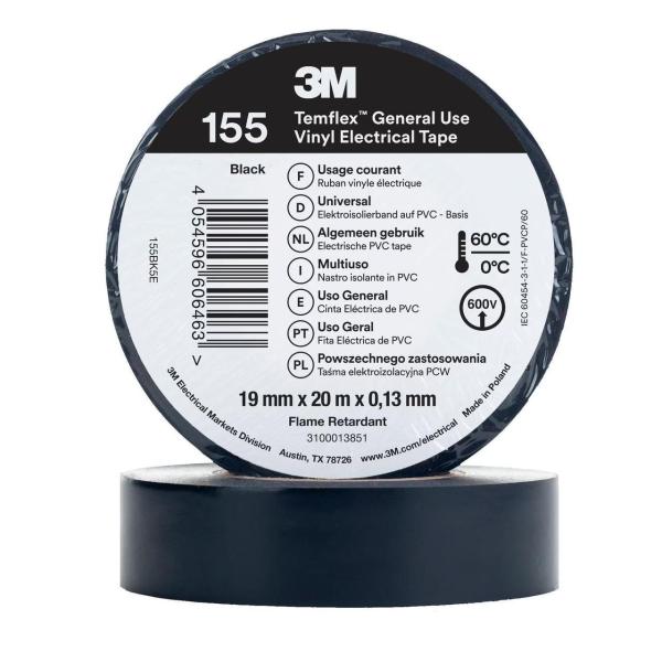 CINTA TEMFLEX 155 19mm X 20m NEGRO