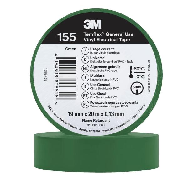 CINTA TEMFLEX 155 19mm X 20m VERDE