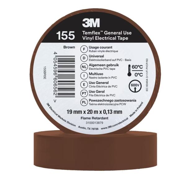 CINTA TEMFLEX 155 19mm X 20m MARRÓN