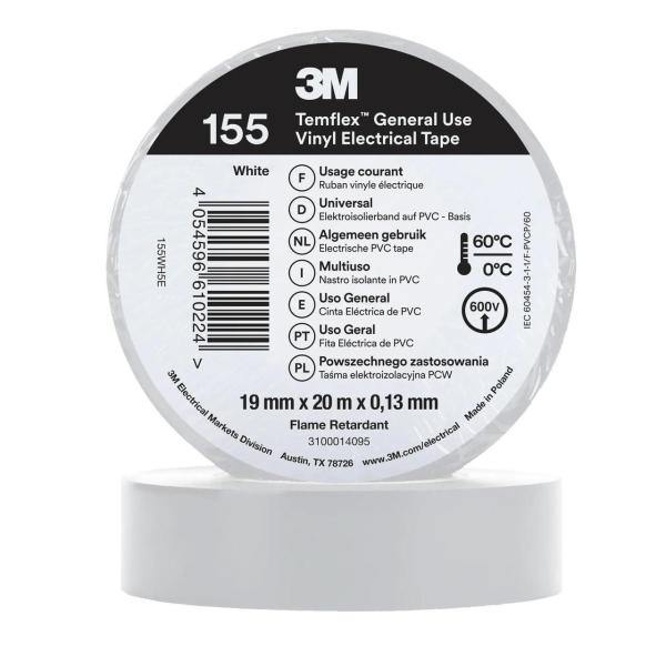 CINTA TEMFLEX 155 19mm X 20m BLANCO