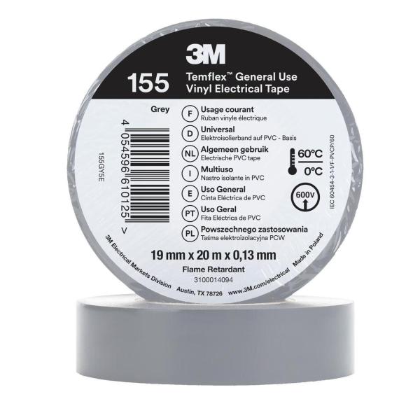 CINTA TEMFLEX 155 19mm X 20m GRIS